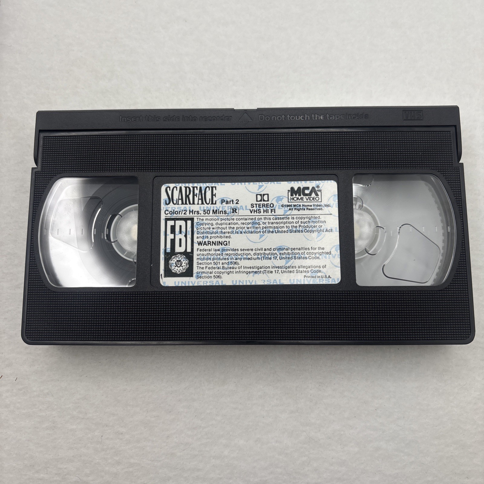 Scarface – VHS – 1990 – 2 Tape Set – Al Pacino – Brian De Palma – Tested Working