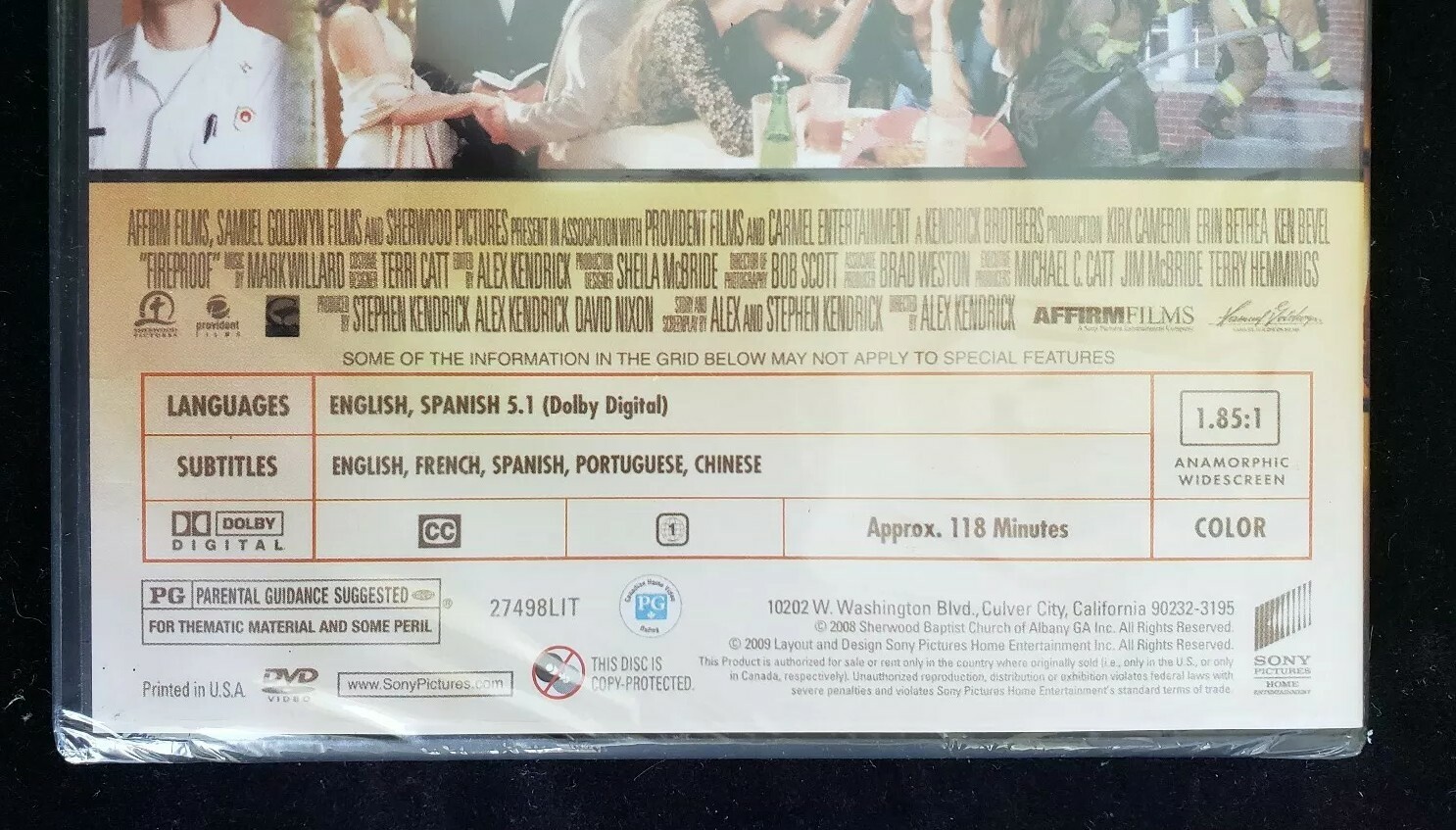 Fireproof (DVD, 2009, Widescreen) Kirk Cameron Inspirational Brand New Sealed