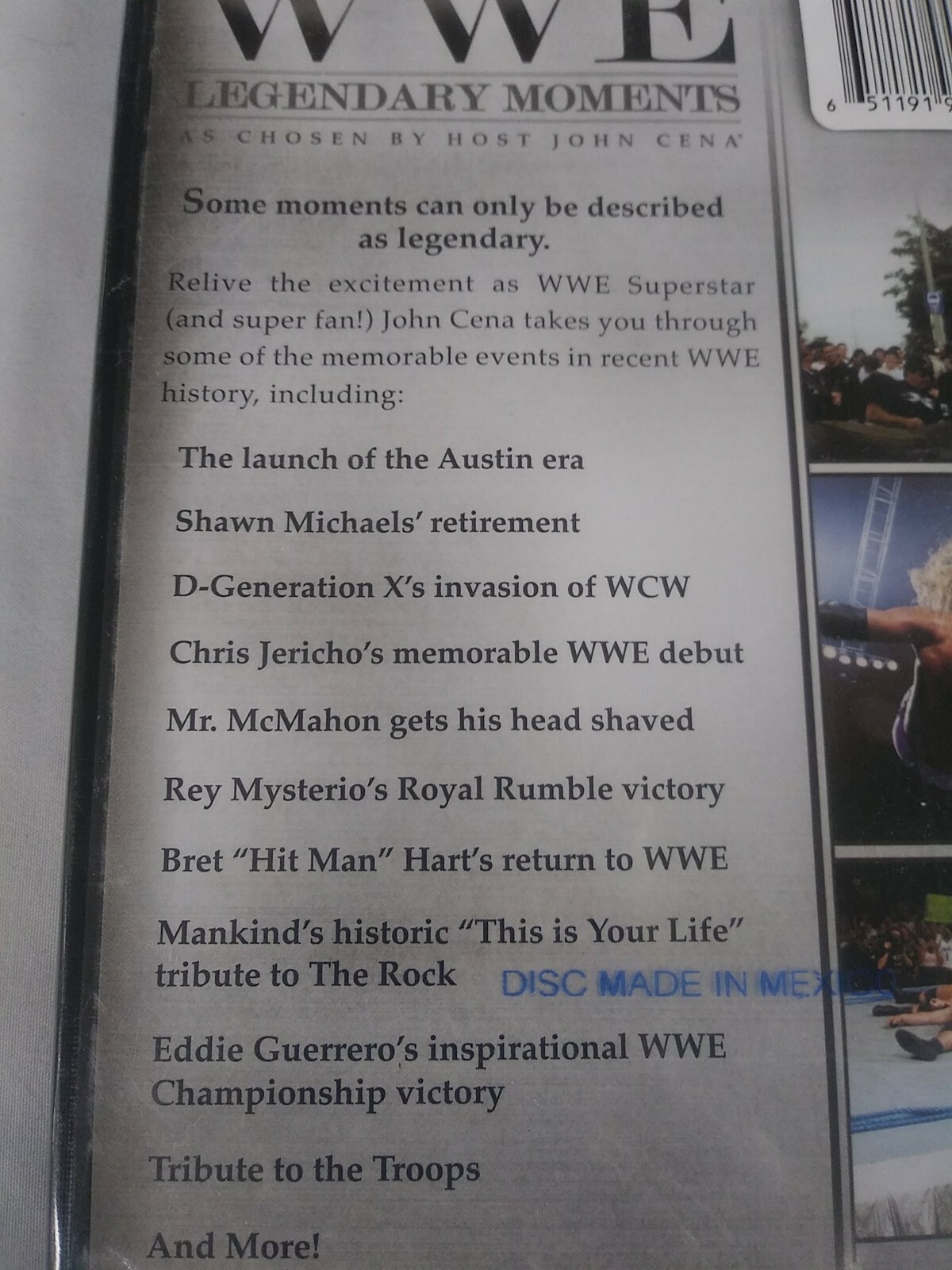 WWE: Legendary Moments As Chosen By Host John Cena (DVD 2010) NEW Sealed F-Ship