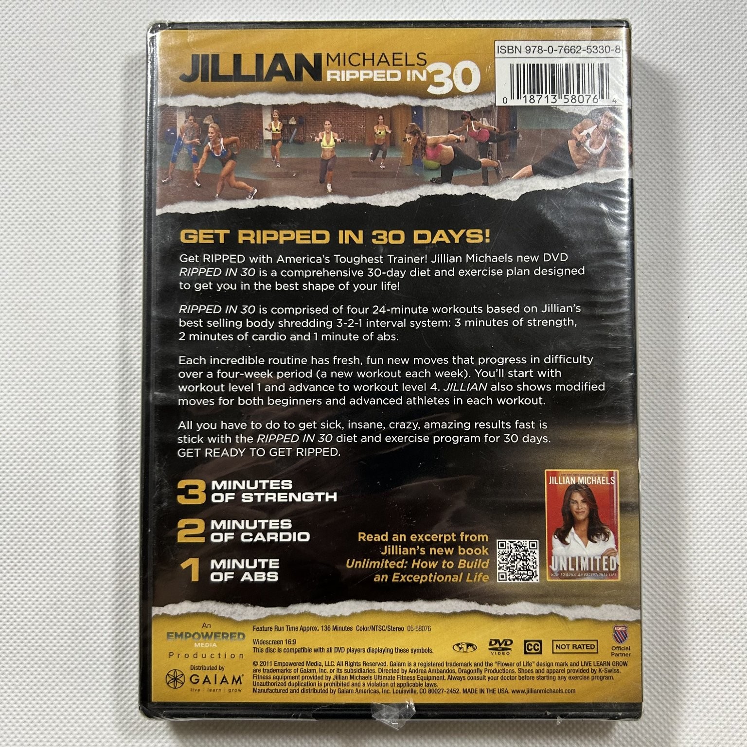 Jillian Michaels Ripped in 30 DVD 2011 Fitness Workouts 3-2-1 System