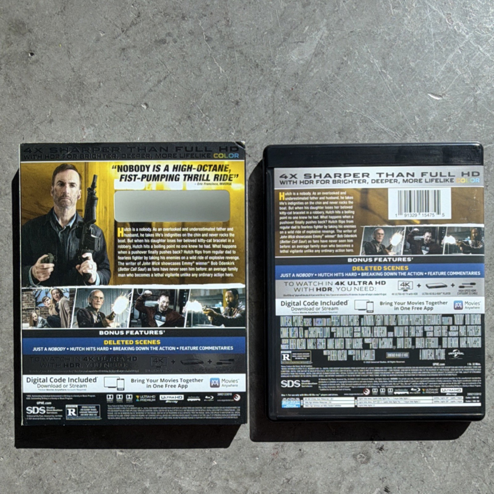SDS Nobody 4K Ultra HD + Blu-ray Action Deleted Scenes Feature Commentaries