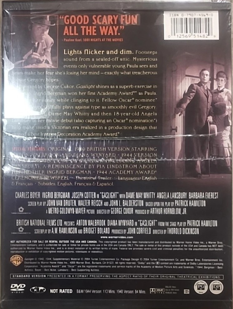 Gaslight DVD (Snapcase, 1944 Film, Charles Boyer, Ingrid Bergman) SEALED fr/shpg