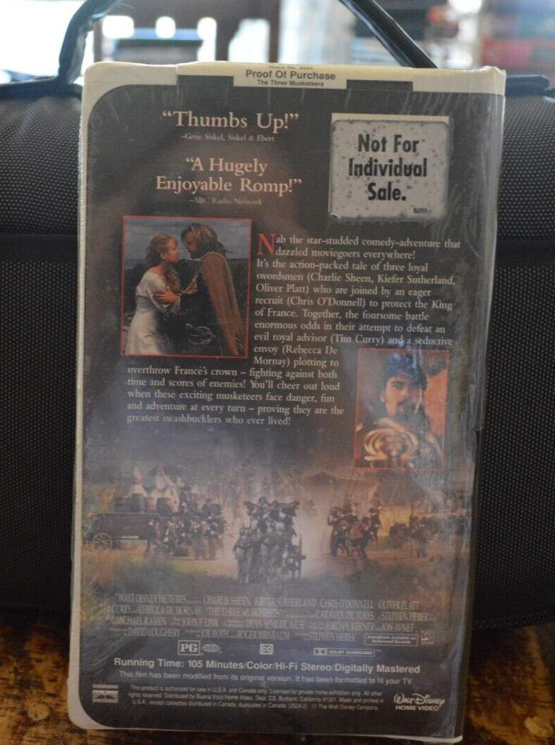 The Three Musketeers (VHS, 1994) New #2524 Read Below