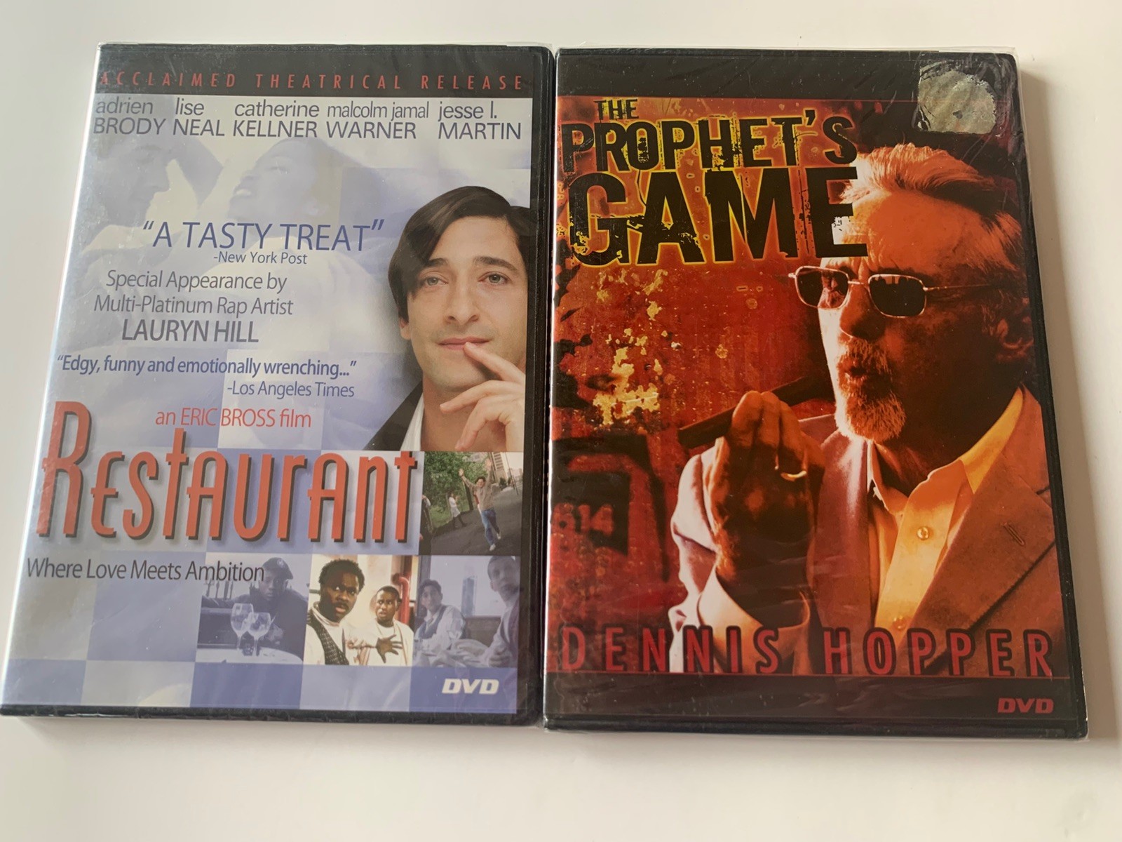 New Sealed DVD Lot Restaurant Adrien Brody & The Prophet’s Game Dennis Hopper