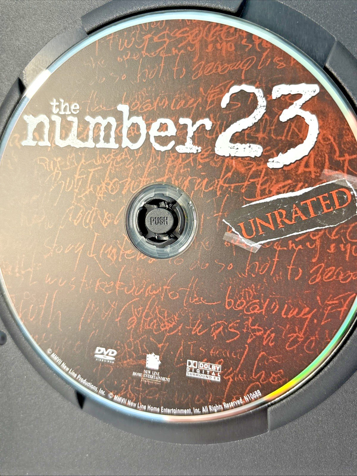 The Number 23 DVD Jim Carrey Unrated Theatrical Versions VG