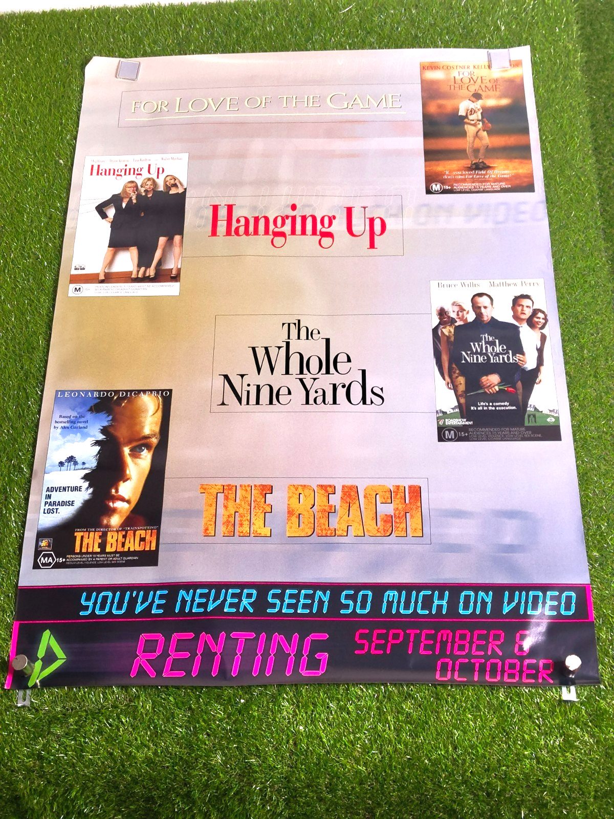 Video Rental Store Poster The beach Whole Nine Yards Hanging Up 100x70cm