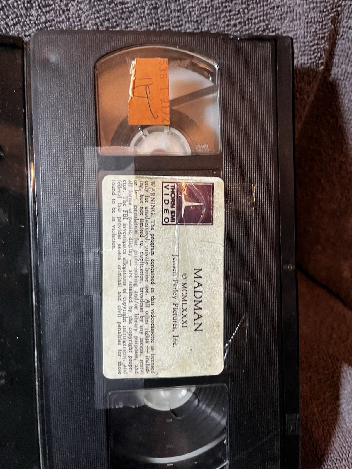 MADMAN “Marz” VHS 1981 Thorn EMI TVB 1733 Paul Ehlers Horror Slasher Ex-Rental