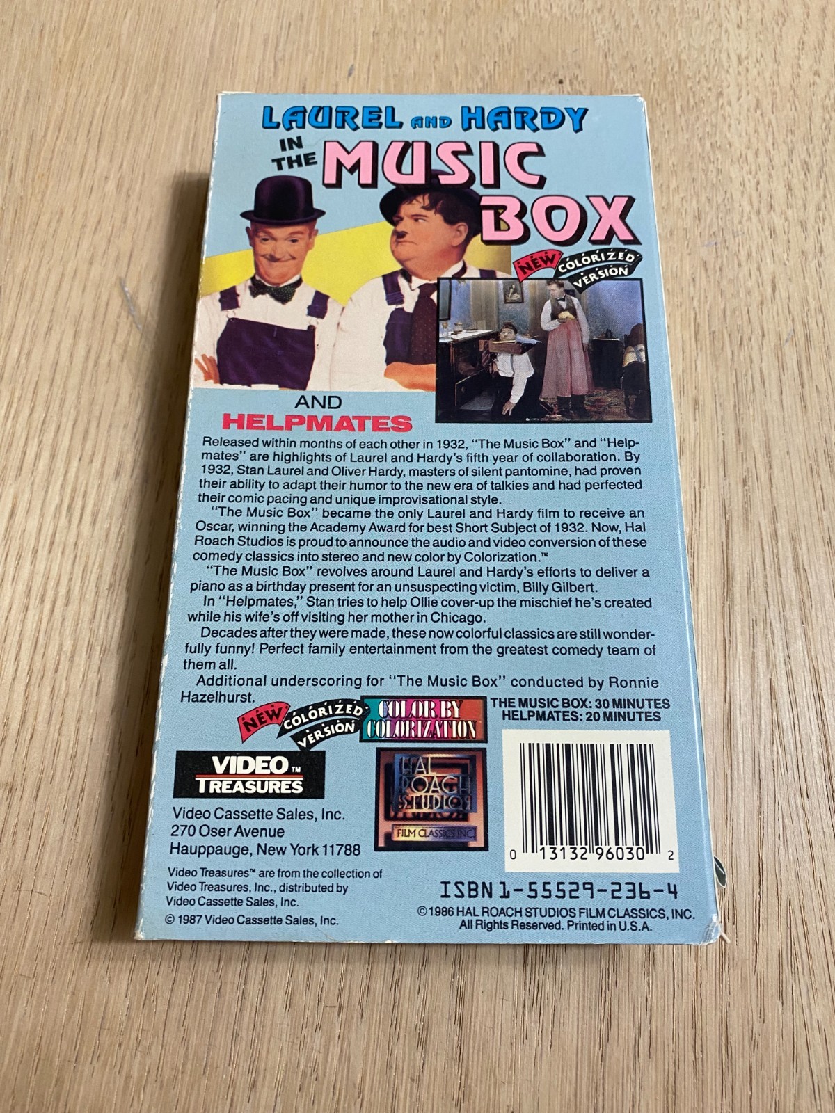 Laurel & Hardy in the Music Box VHS Colorized Version Nice Condition Comedy
