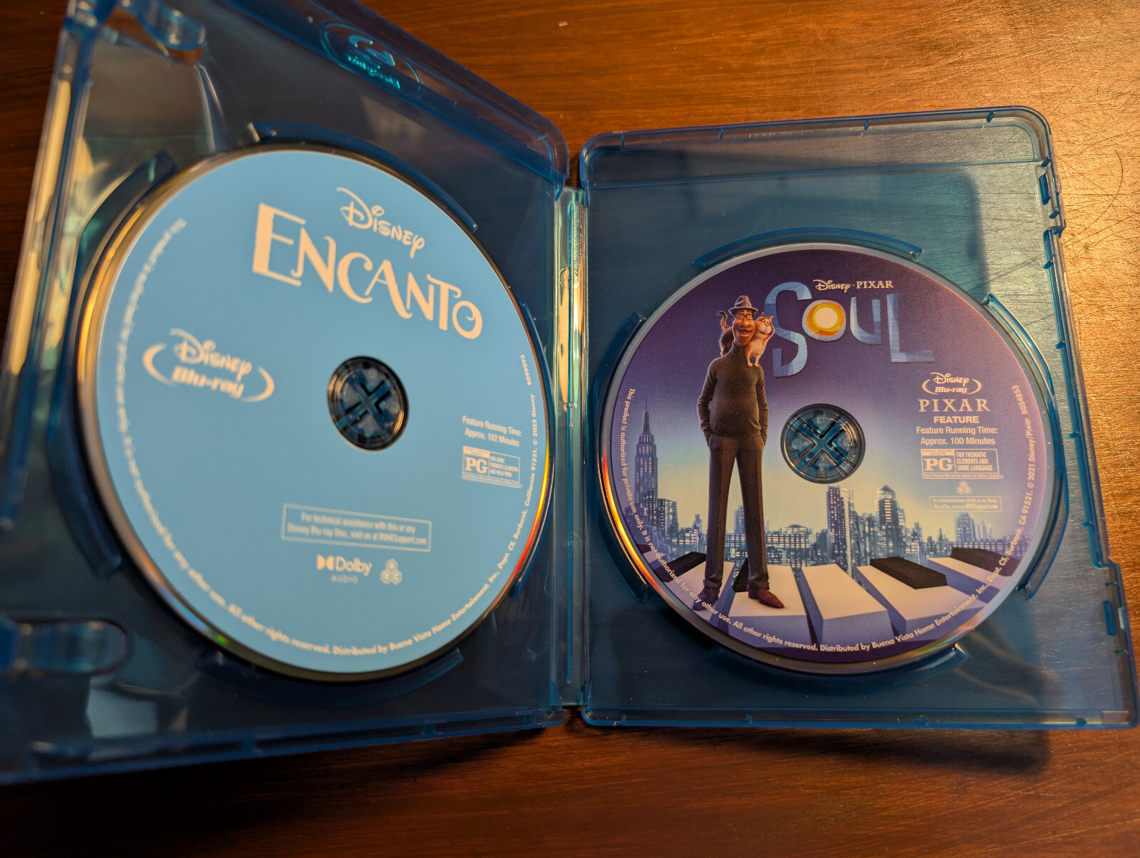 Encanto & Soul (Blu-ray) – Like New- Discs only! with blank blu-ray case- Disney