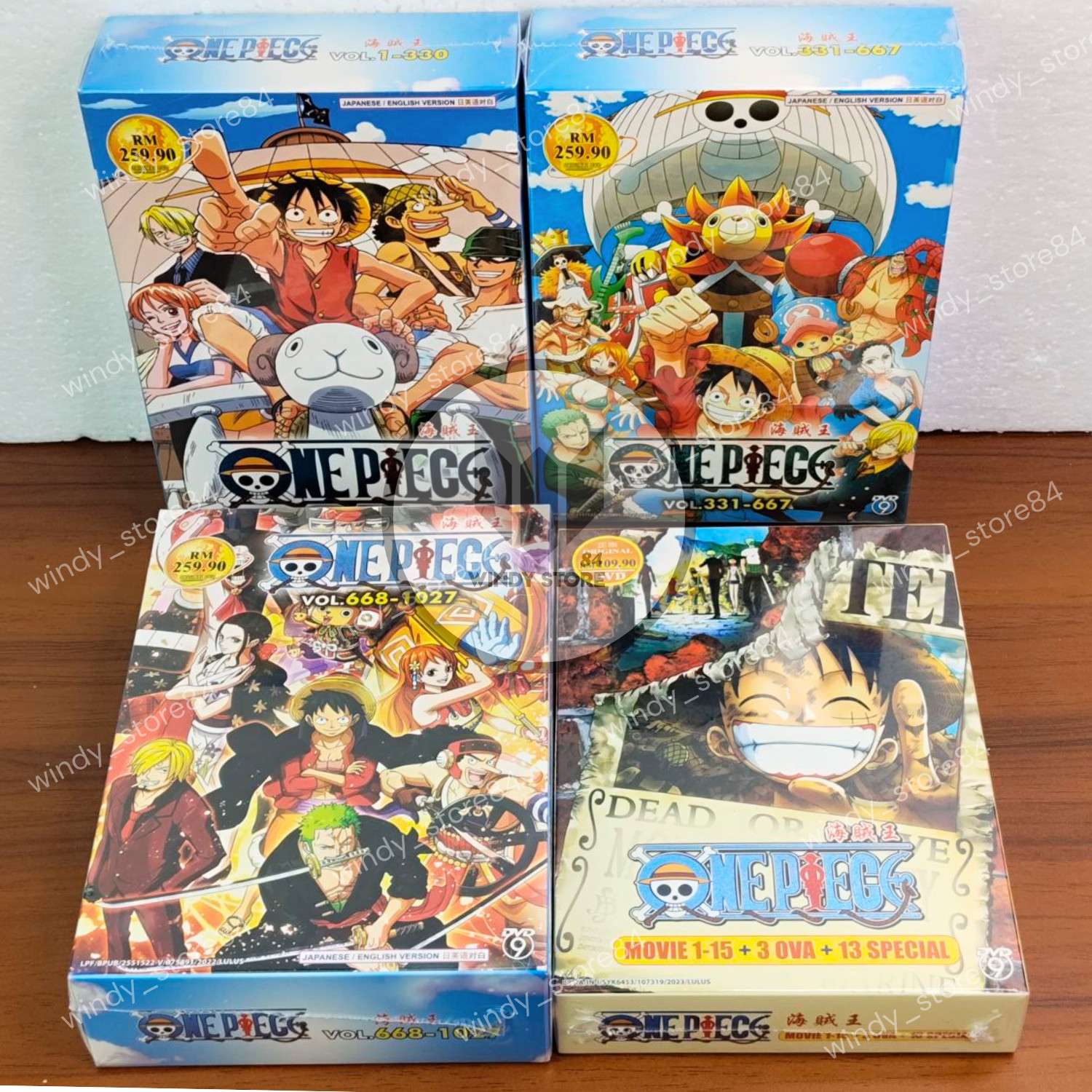 ONE PIECE Complete Anime DVD Set Vol.1–1027 + Movies 1–15 English Dub Collection