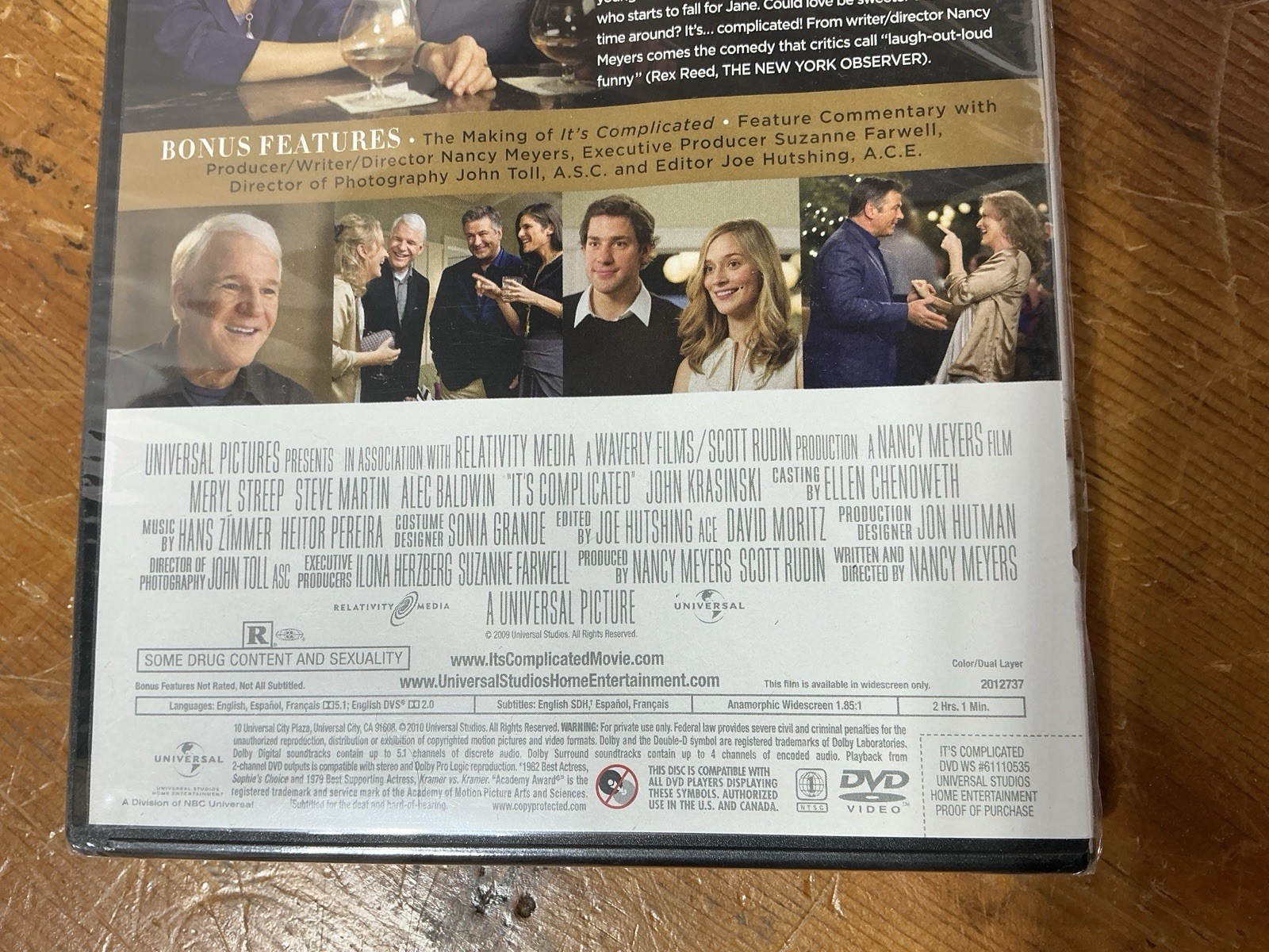 IT’S COMPLICATED (DVD, 2009) NEW SEALED MERYL STREEP Steve Martin Alec Baldwin