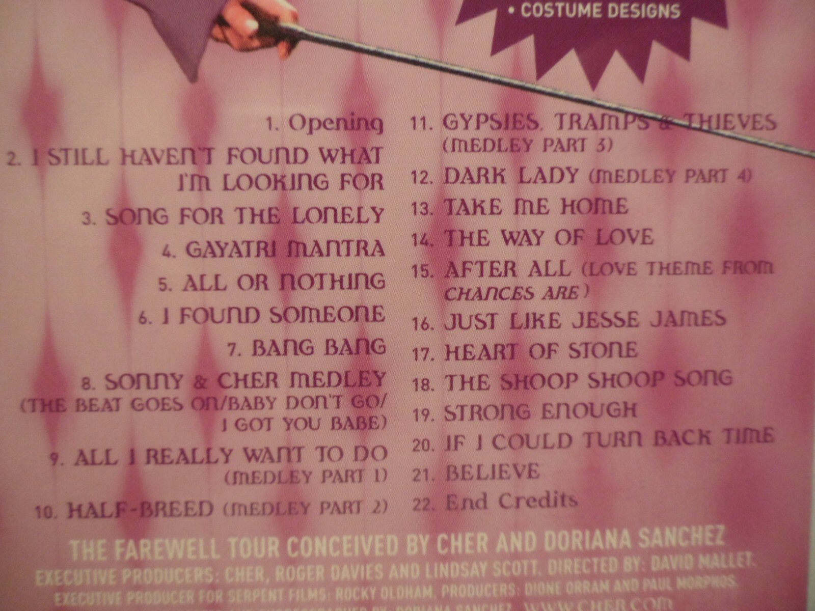 RARE NEW/SEALED CONCERT DVD – CHER THE FAREWELL TOUR (2003) – 3D COVER