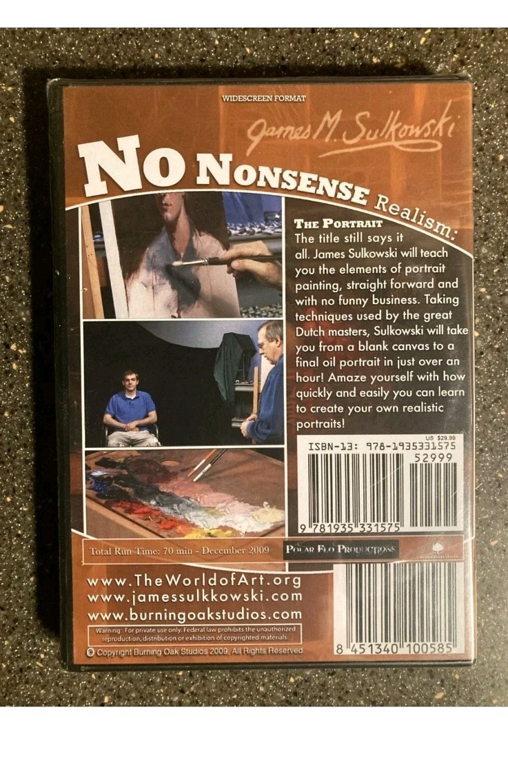 World of Art Instruction: No Nonsense Realism Portrait Painting DVD