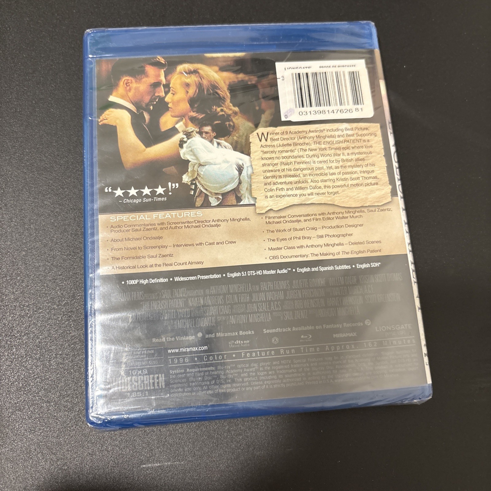 The English Patient (Blu-ray Disc, 2012) Miramax
