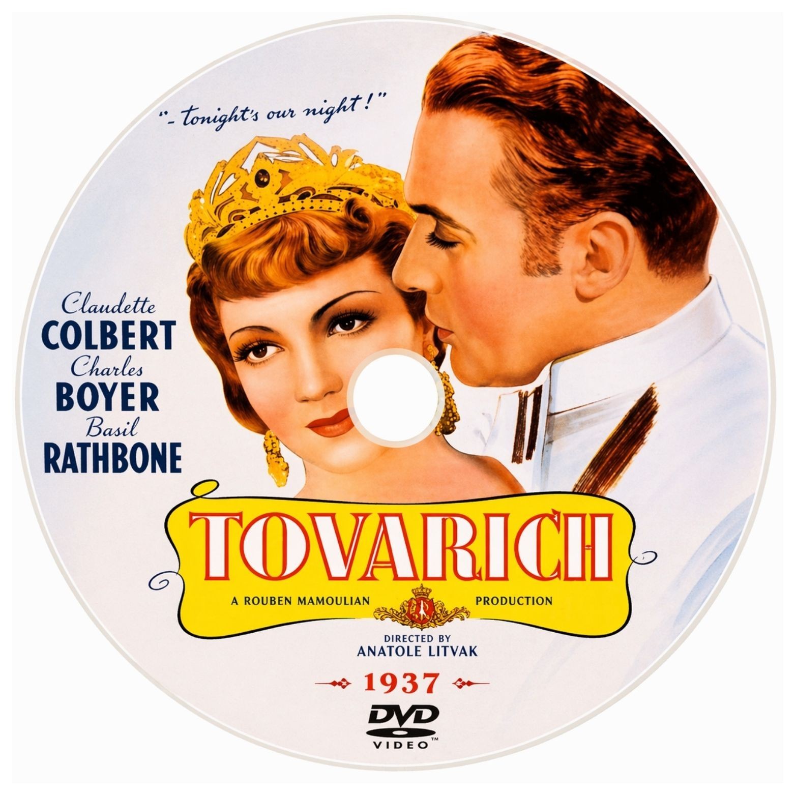 Tovarich 1937 Romantic Comedy Drama Film DVD With Cover Art Claudette Colbert