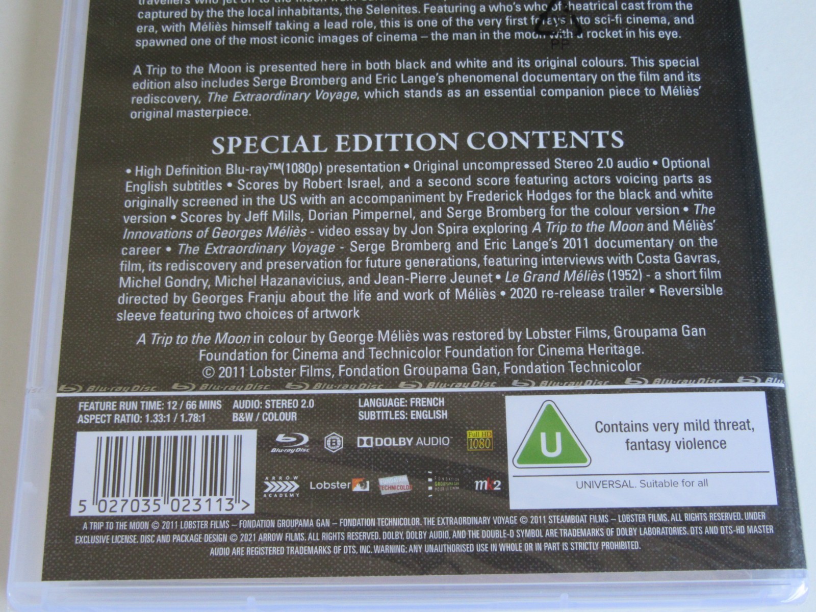 A TRIP TO THE MOON (Blu-ray, REGION B) Georges Melies BRAND NEW OOP VERY RARE!!!