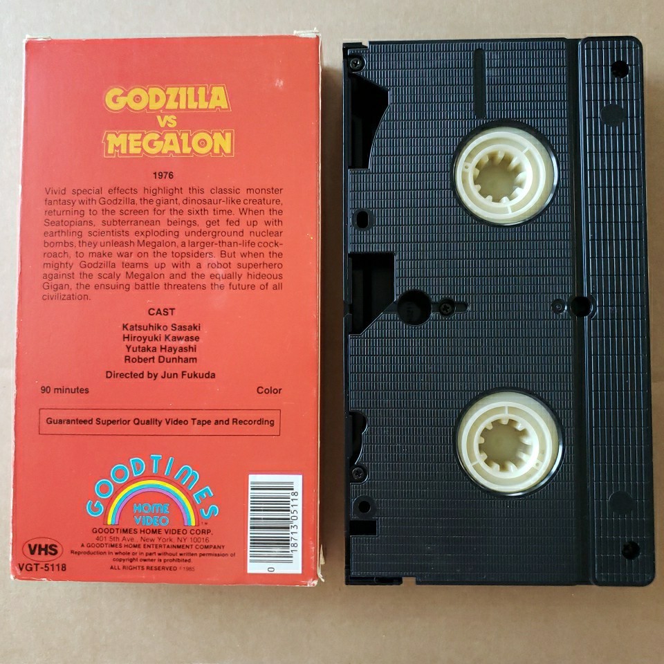 Godzilla Vs Megalon (1985 VHS) Goodtimes Home Video Jun Fukuda Creature Feature