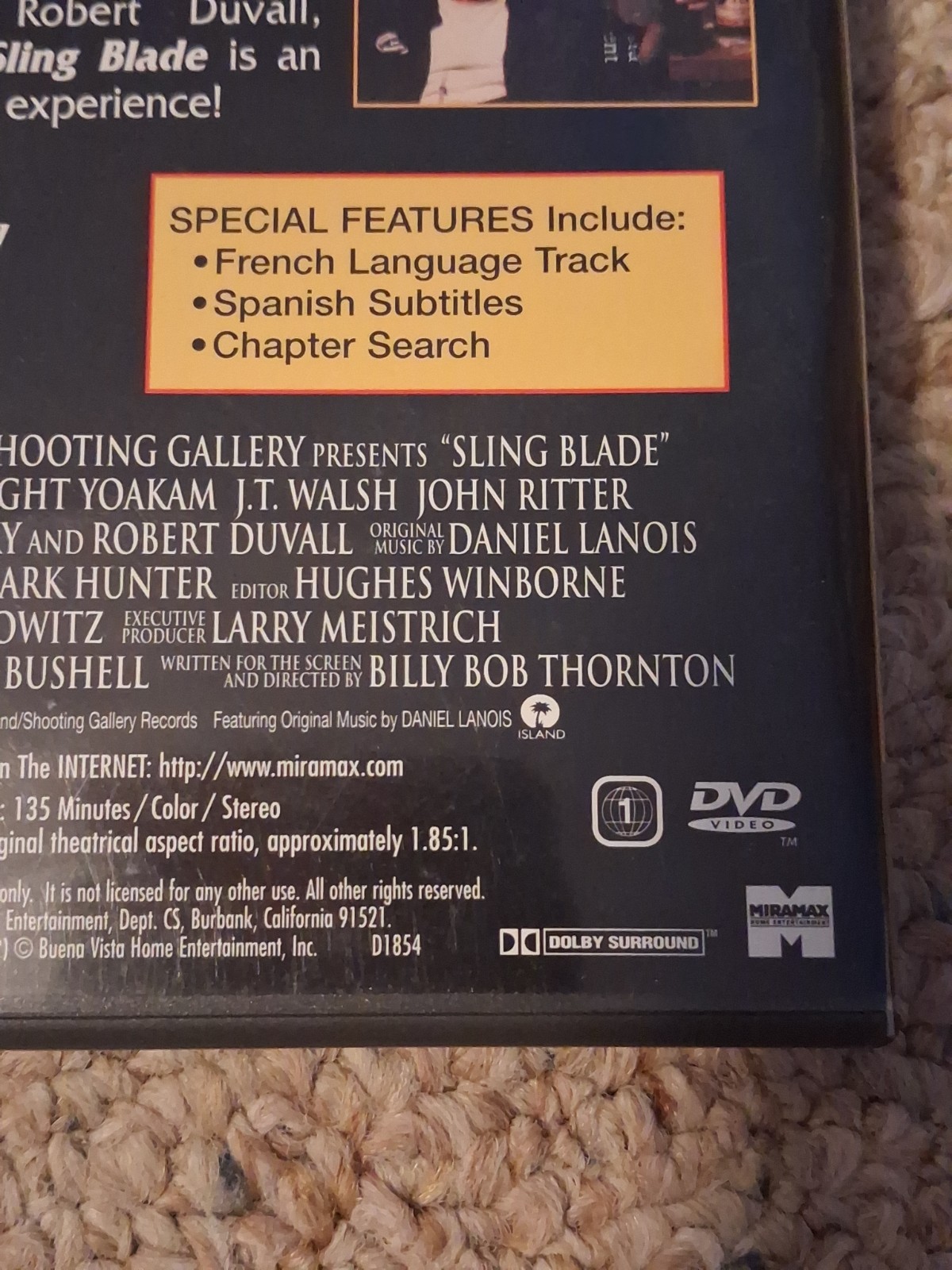RARE! OOP!!! Sling Blade – DVD with Insert! (1996) Billy Bob Thornton Widescreen