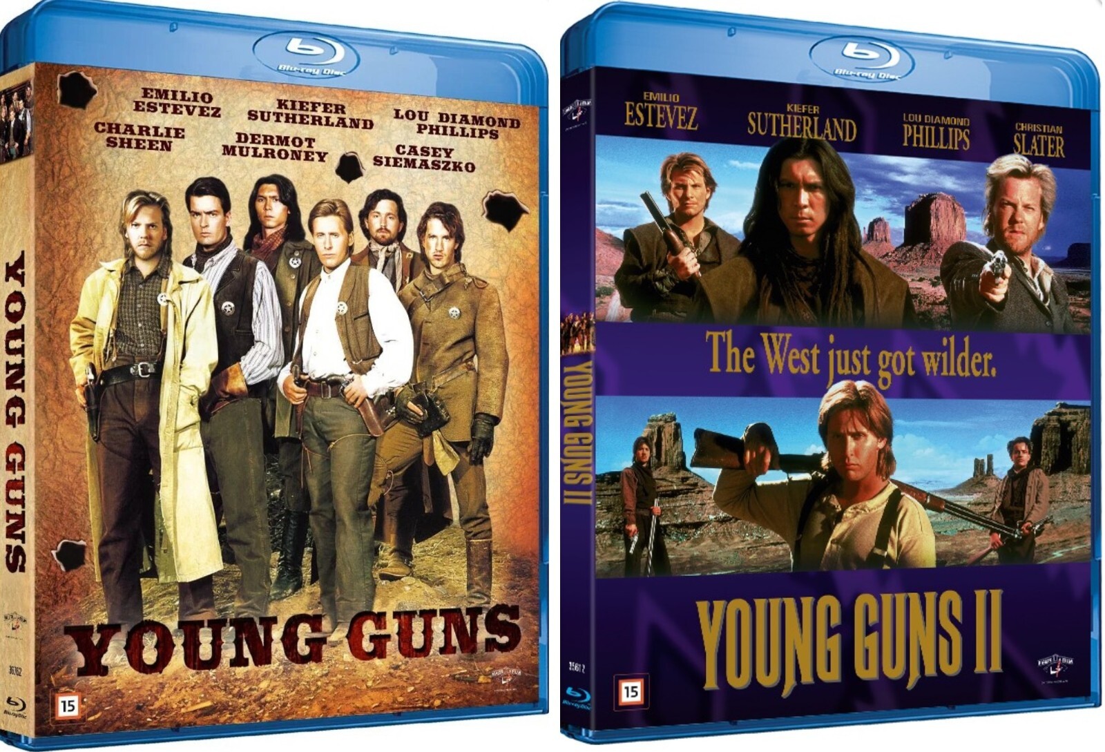 YOUNG GUNS (1988) & YOUNG GUNS II (1990) Blu-Ray Bundle NEW (USA Compatible)