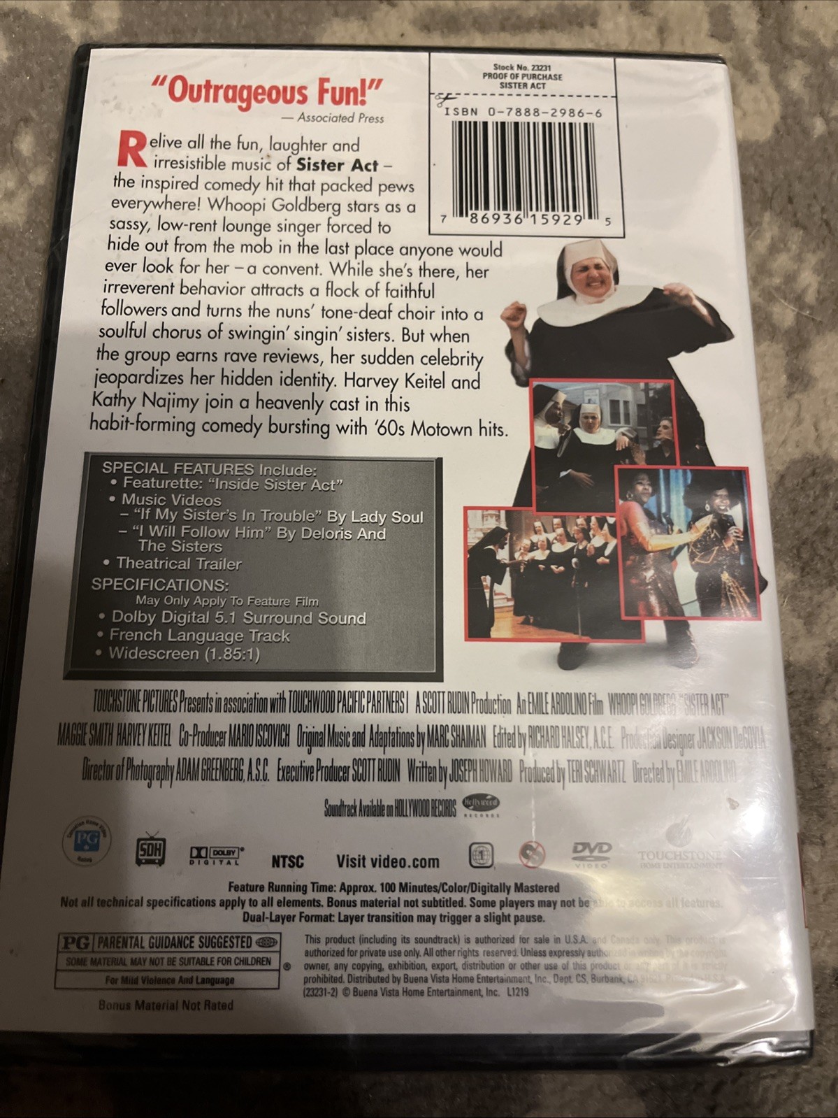 Sister Act (DVD 1992) New Sealed Whoopi Goldberg Kathy Maggie Smith Church Flick