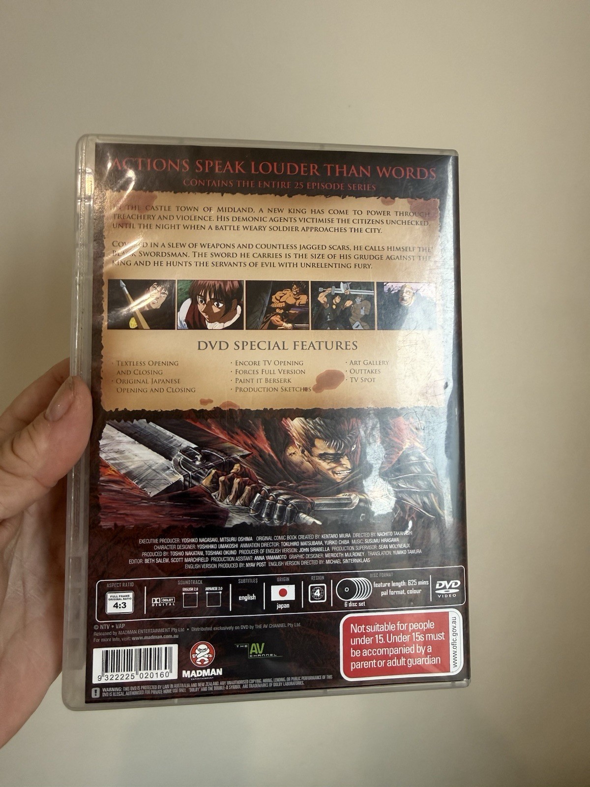 Berserk TV Series DVD Collection 1-6 Region 4
