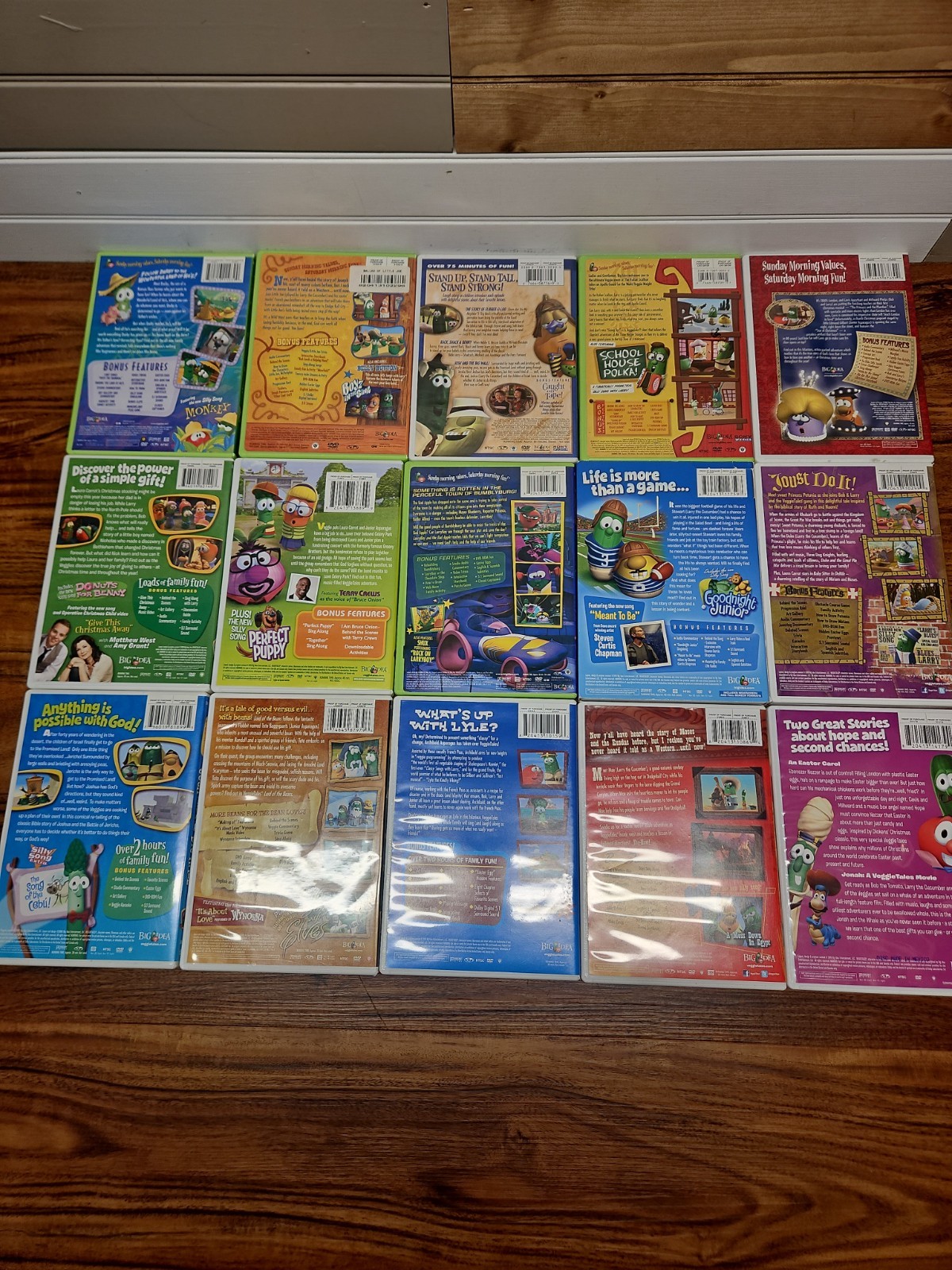 Lot (15) VeggieTales DVDs Assorted Titles No Duplicates Big Idea
