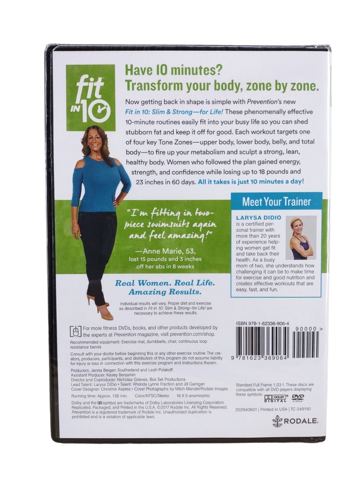 Fit in 10-Slim & Strong-For Life by Prevention Editors(DVD, 2017) New Sealed