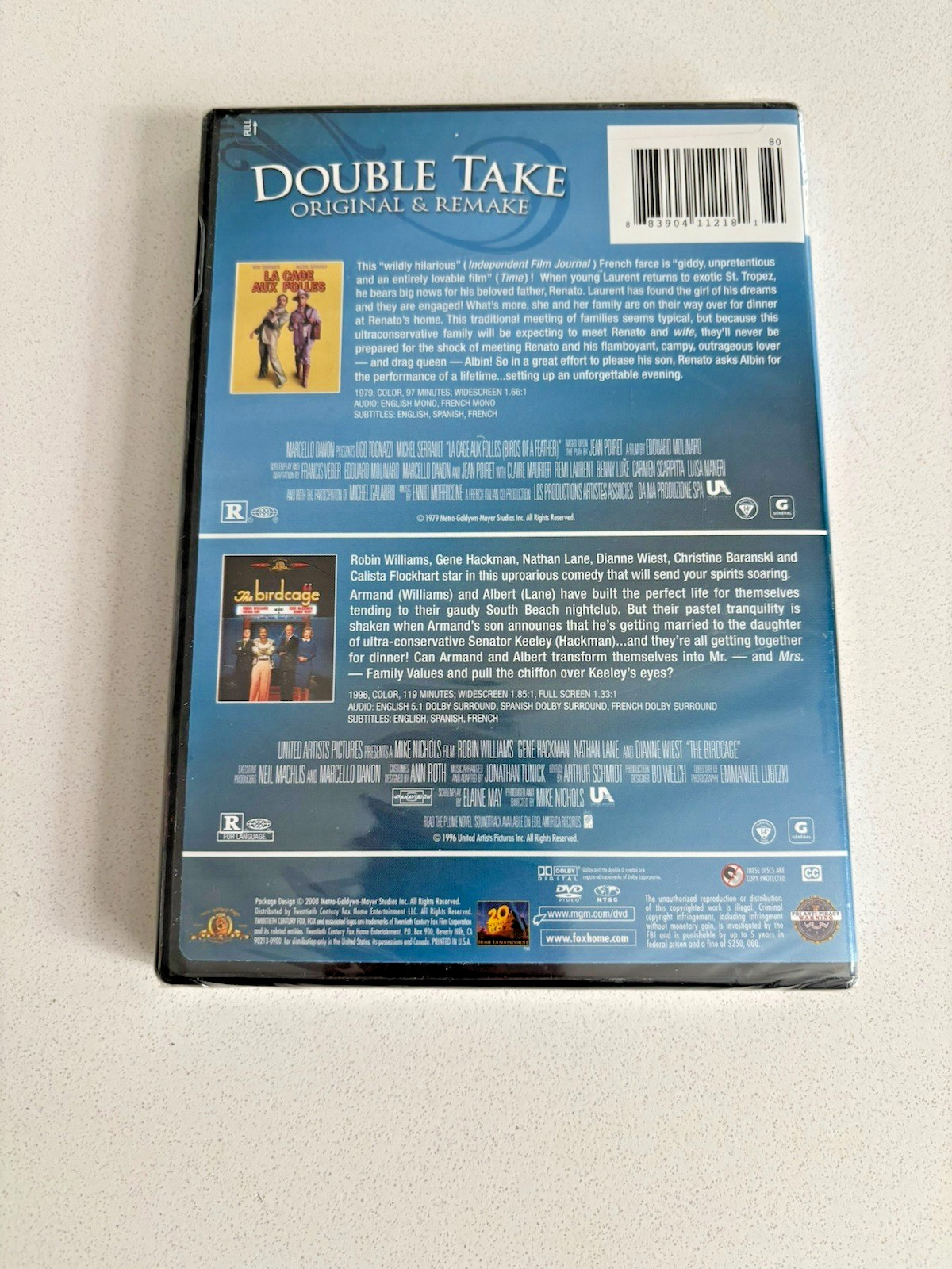 La Cage Aux Folles / The Birdcage DVD Double Take Original and Remake Feature