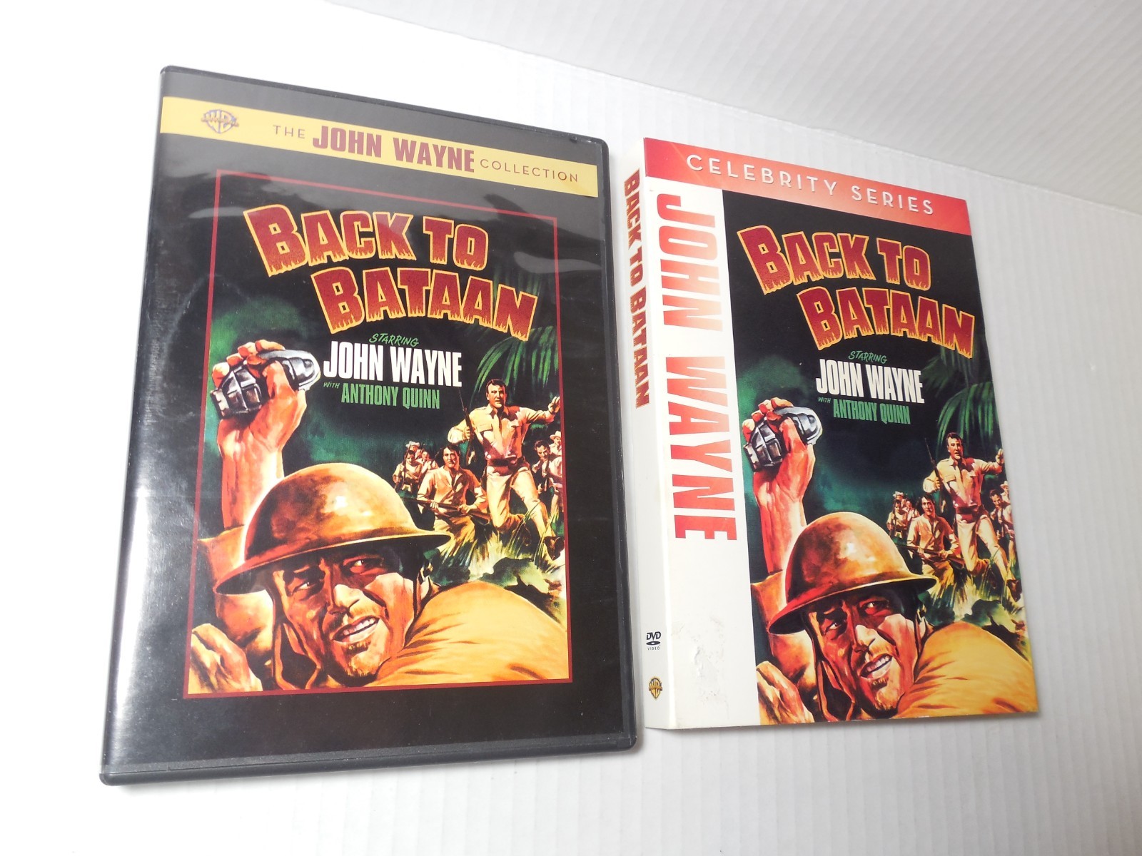 Back to Bataan DVD John Wayne Anthony Quinn Slip Cover OOP Classic Tested
