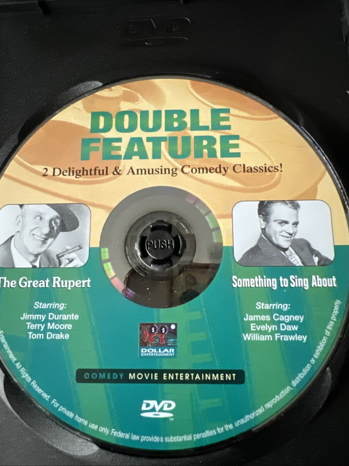 2 Movies On DVD JDurante/The Great Rupert & James Cagney/Something to Sing About