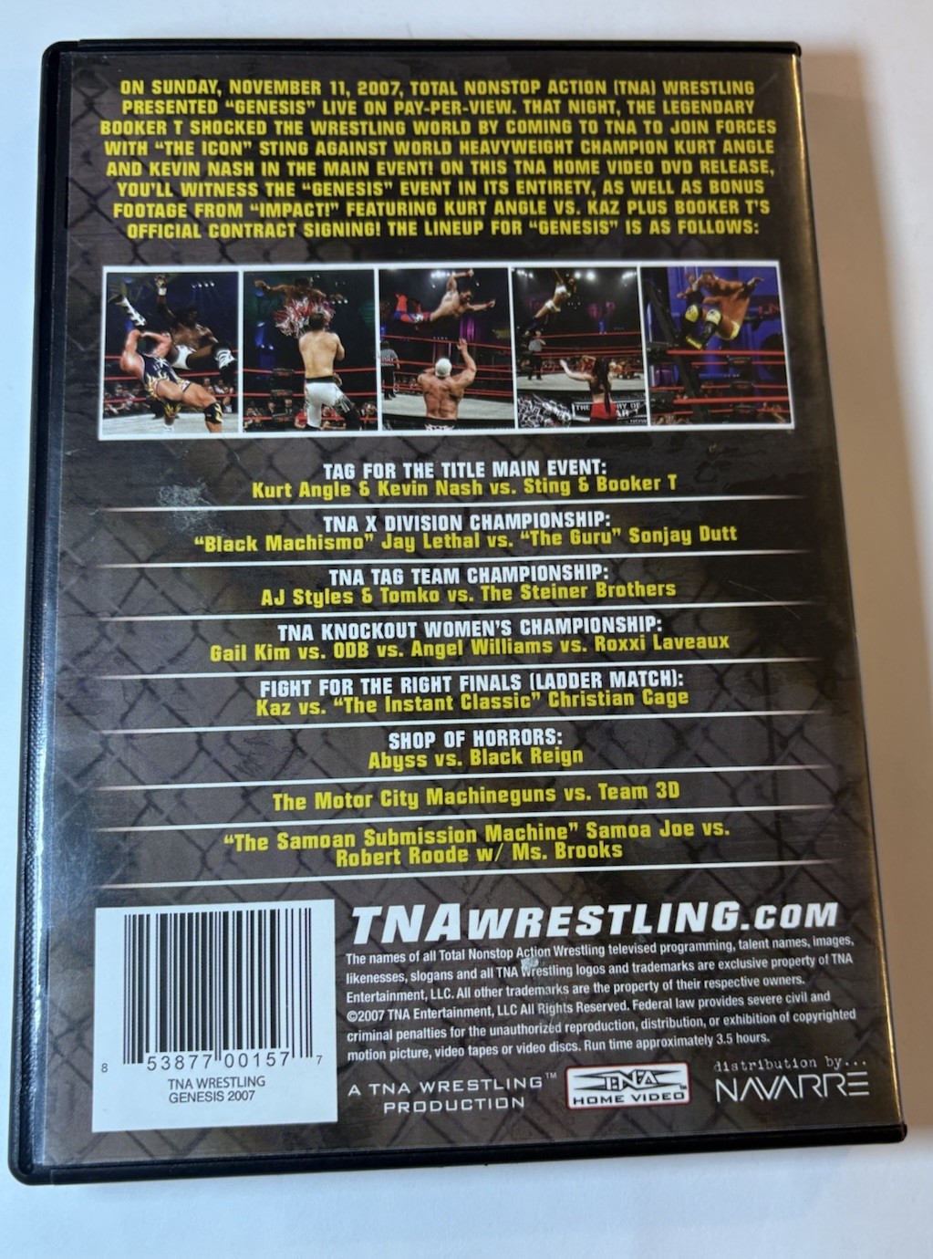 TNA Genesis 2007 DVD – Unspecified Region – Kurt Angle Kevin Nash Booker T Sting