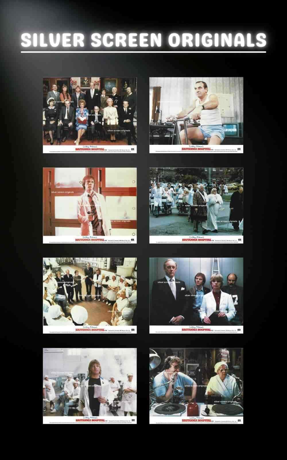 Britannia Hospital 8x ORIGINAL UK FOH Lobby Cards Lindsay Anderson Mark Hamill