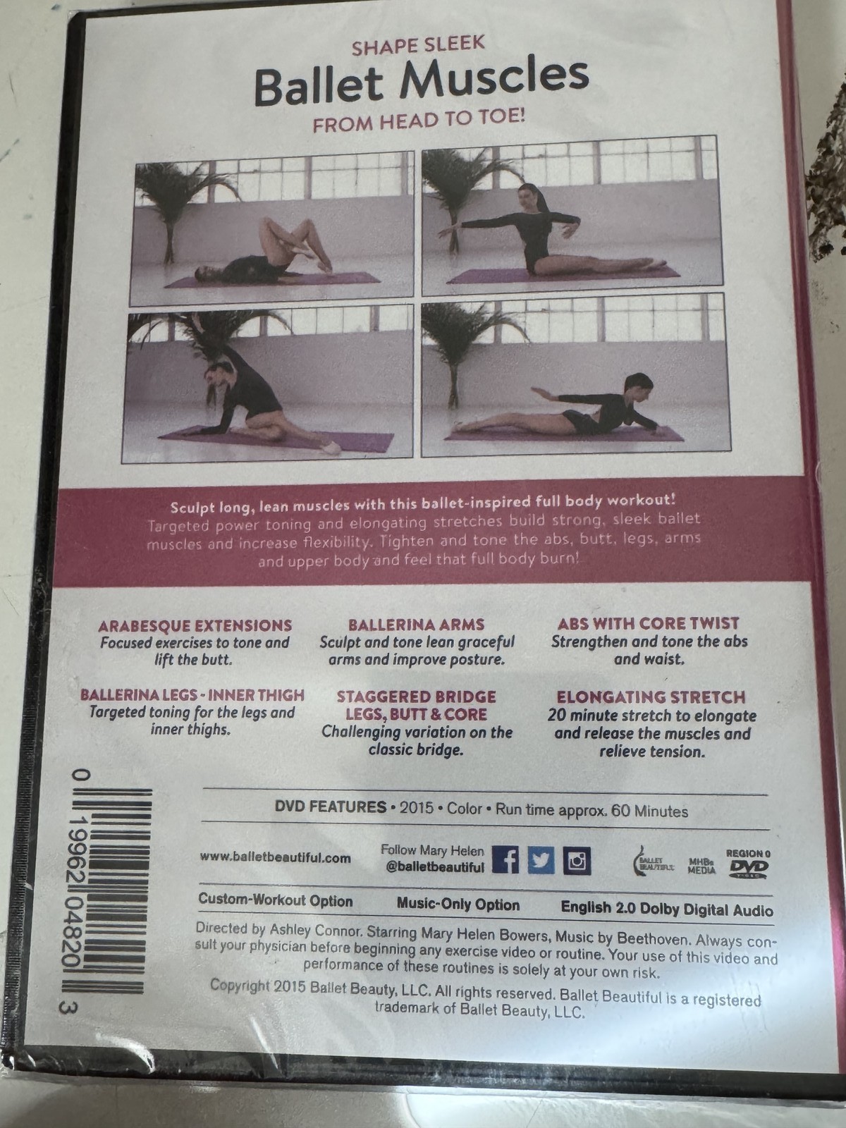 Ballet Beautiful Backstage Workout DVD Full Body Toning Elongating Stretch