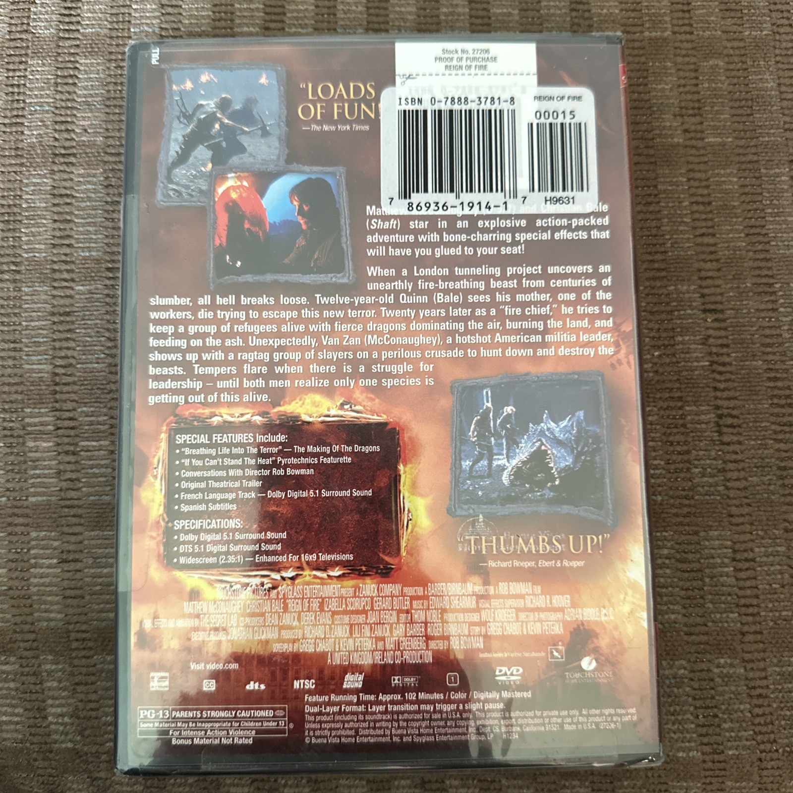 Reign of Fire (DVD, 2002) ES2421