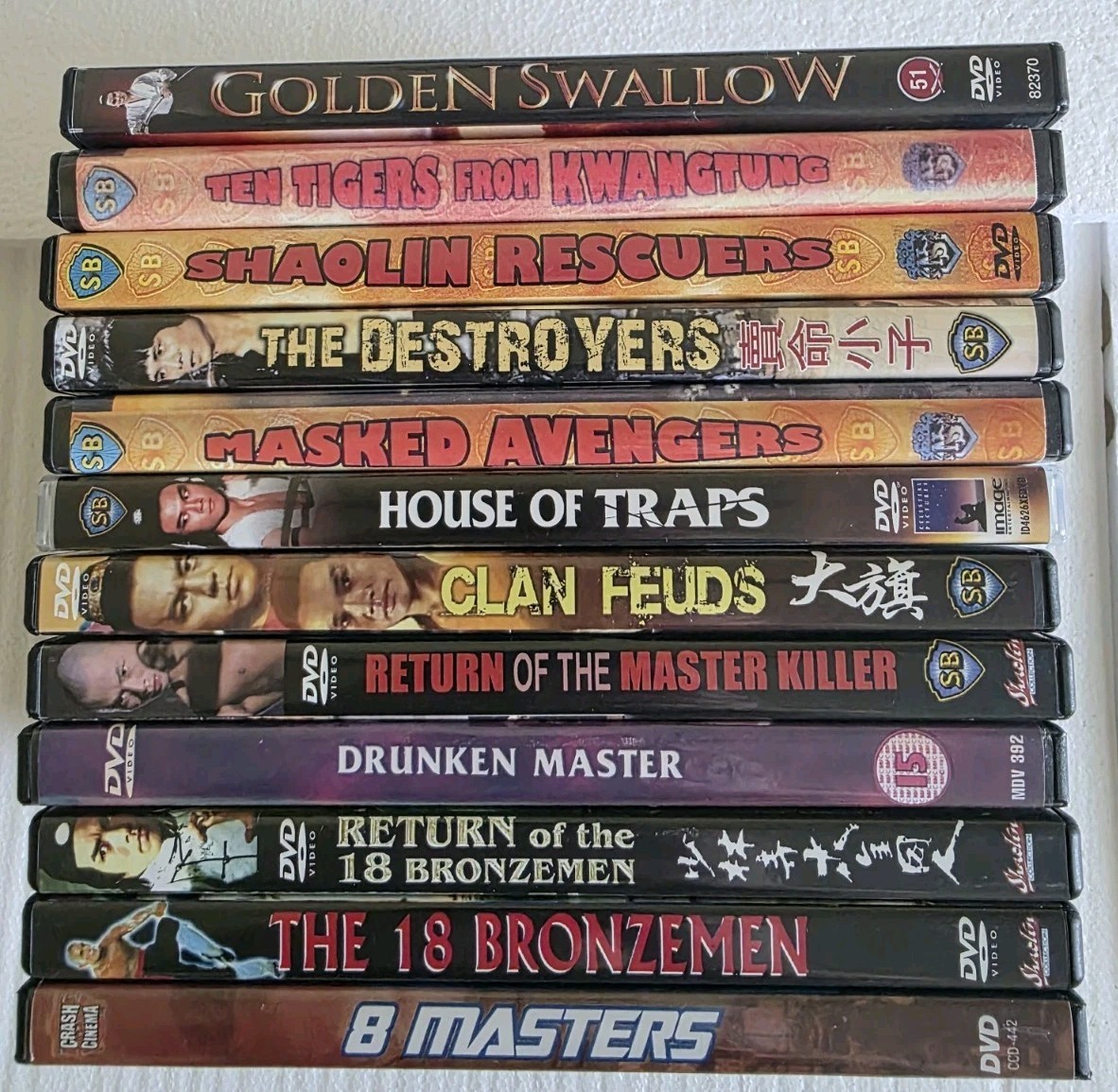 Kung Fu 12 DVD Lot 1970s 18 Bronzeman Clan Feuds Golden Swallow Shaw Brothers