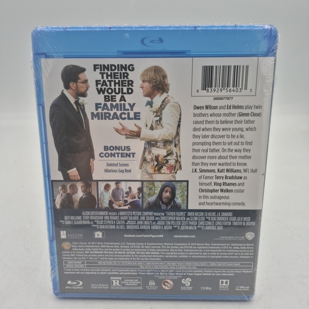 Father Figures – Blu-ray, 2017 Comedy Road Trip Film, Owen Wilson, Ed Helms, NIP