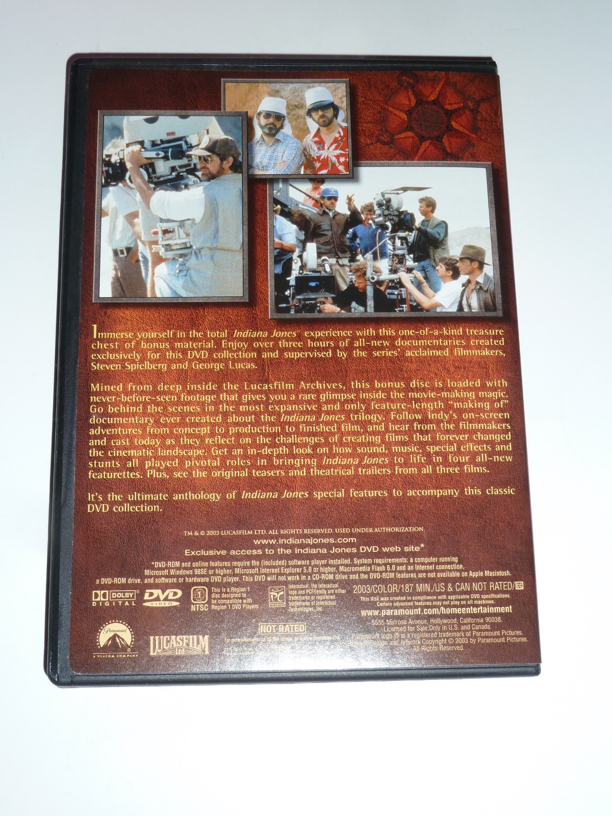 Indiana Jones Bonus Material DVD 2003 making-of documentary features bonus disc!