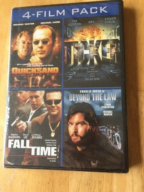 QuickSand, Ticker, Fall Time, Beyond the Law – 4 Film Pack – DVD (New/Unopened)