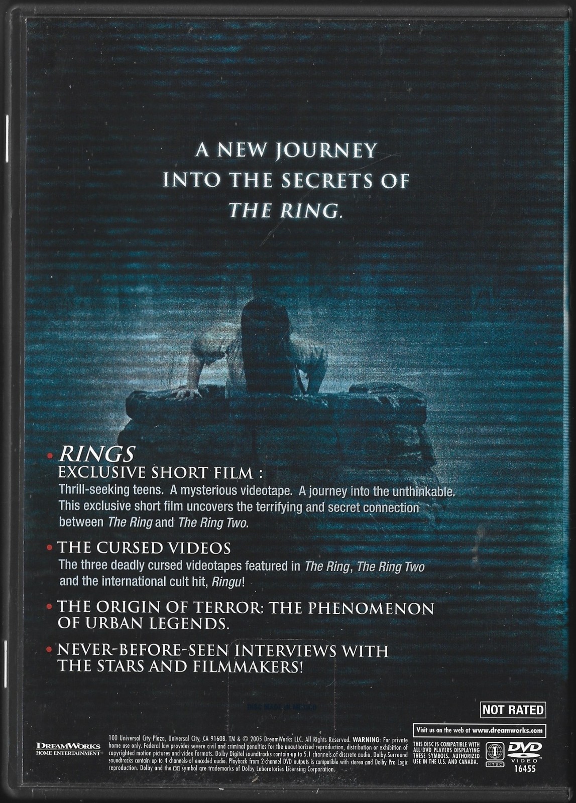 The Ring Collectors 2-Disc Set 2005 Horror Suspense Scary Movie & Short VG