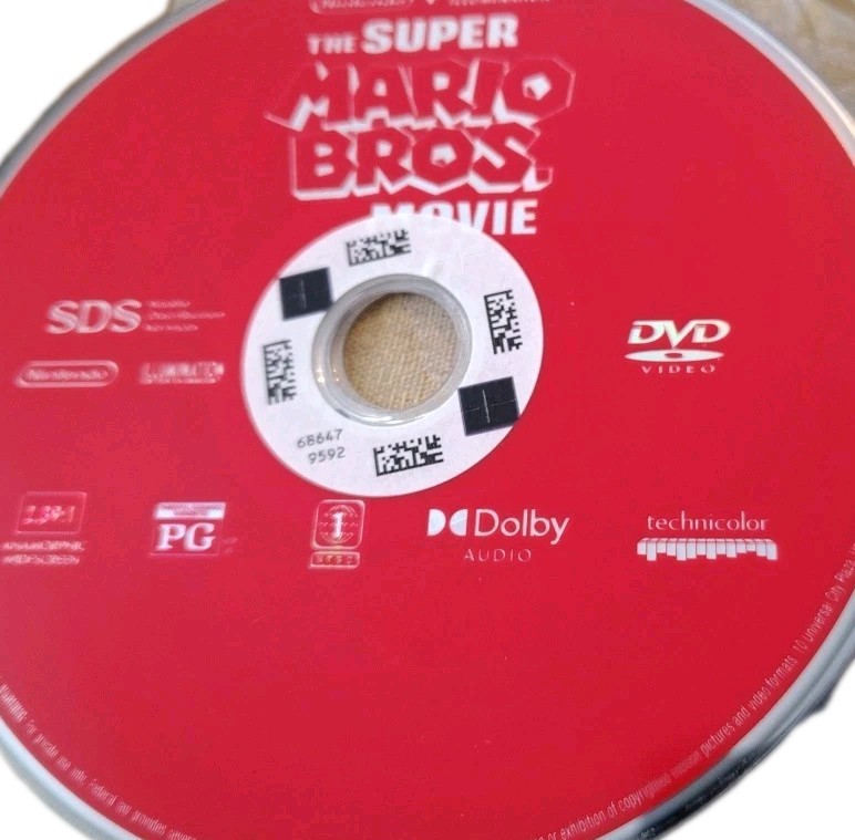 The Super Mario Bros. Movie DVD Chris Pratt Disc Only