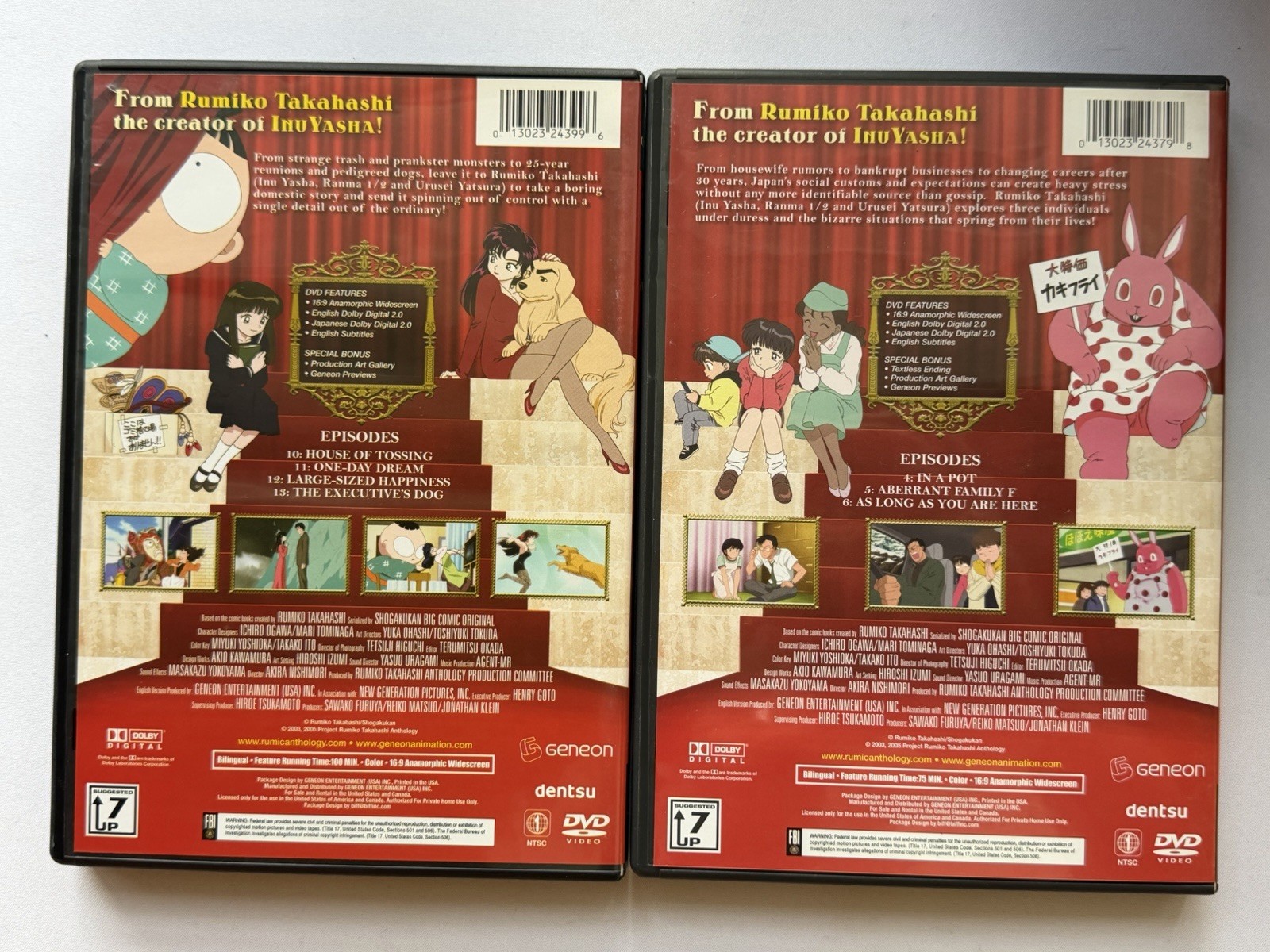 Geneon Rumiko Takahashi Anthology TV Series DVD Lot 2 Weird Stuff/Happy Disaster