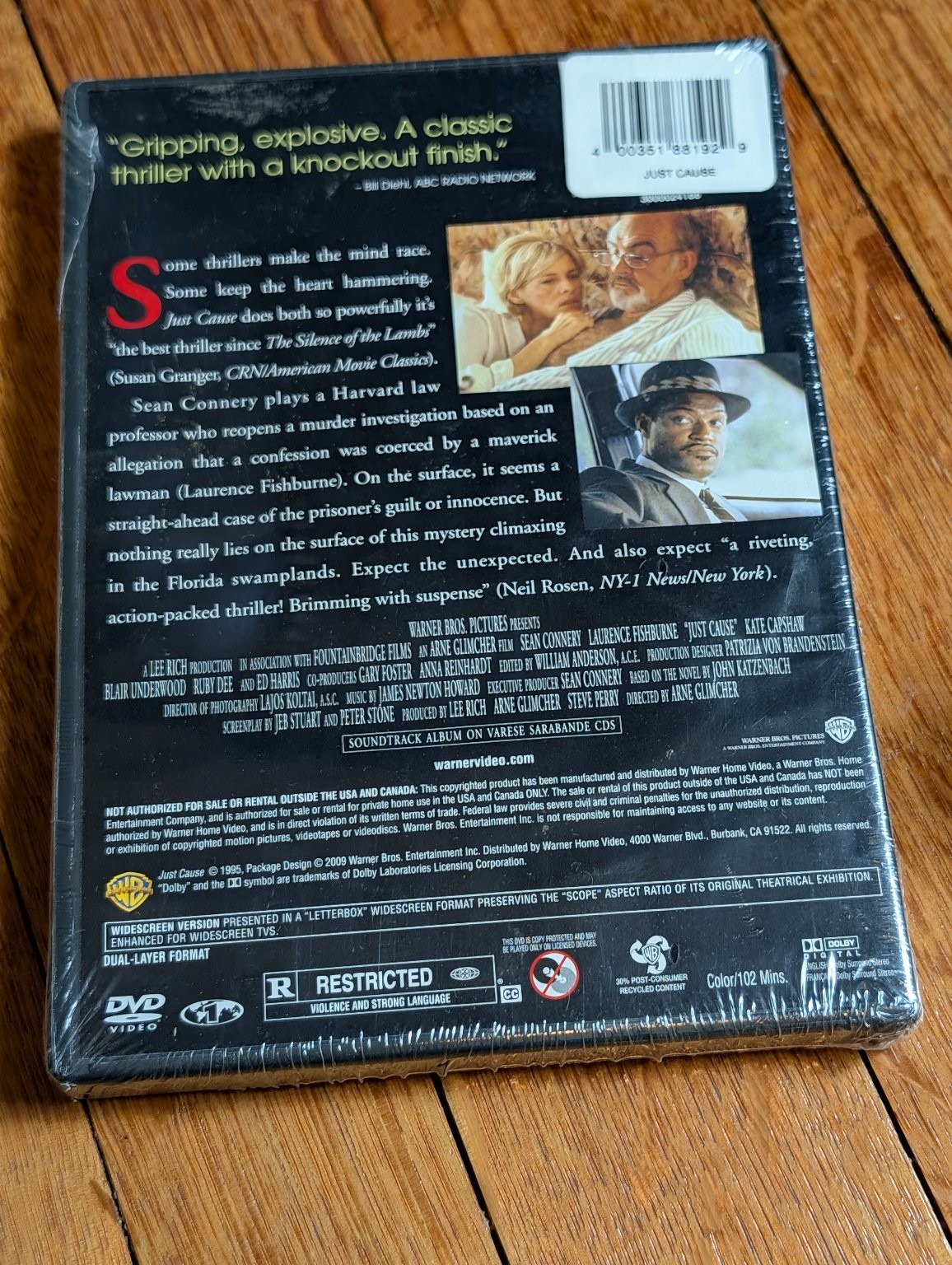Just Cause DVD 1995 Sean Connery Laurence Fishburne Thriller