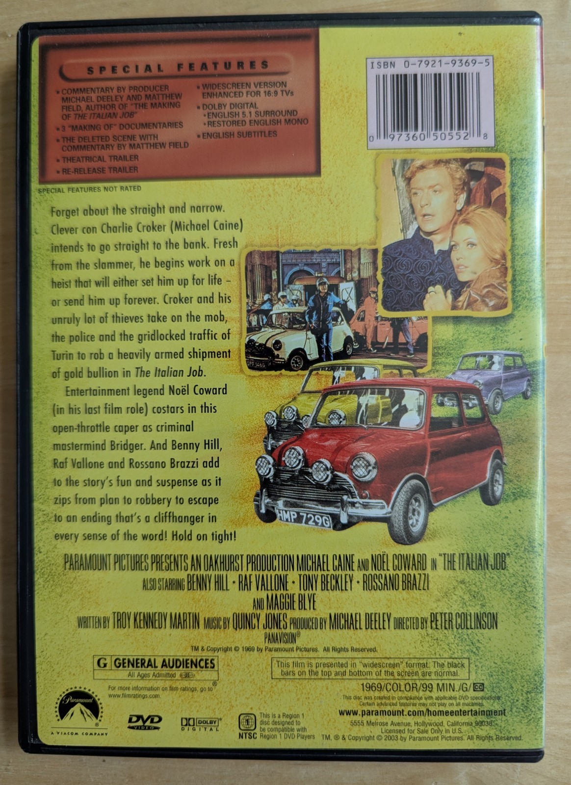 New! THE ITALIAN JOB (1969) Special Collector’s DVD 2003 Michael Caine