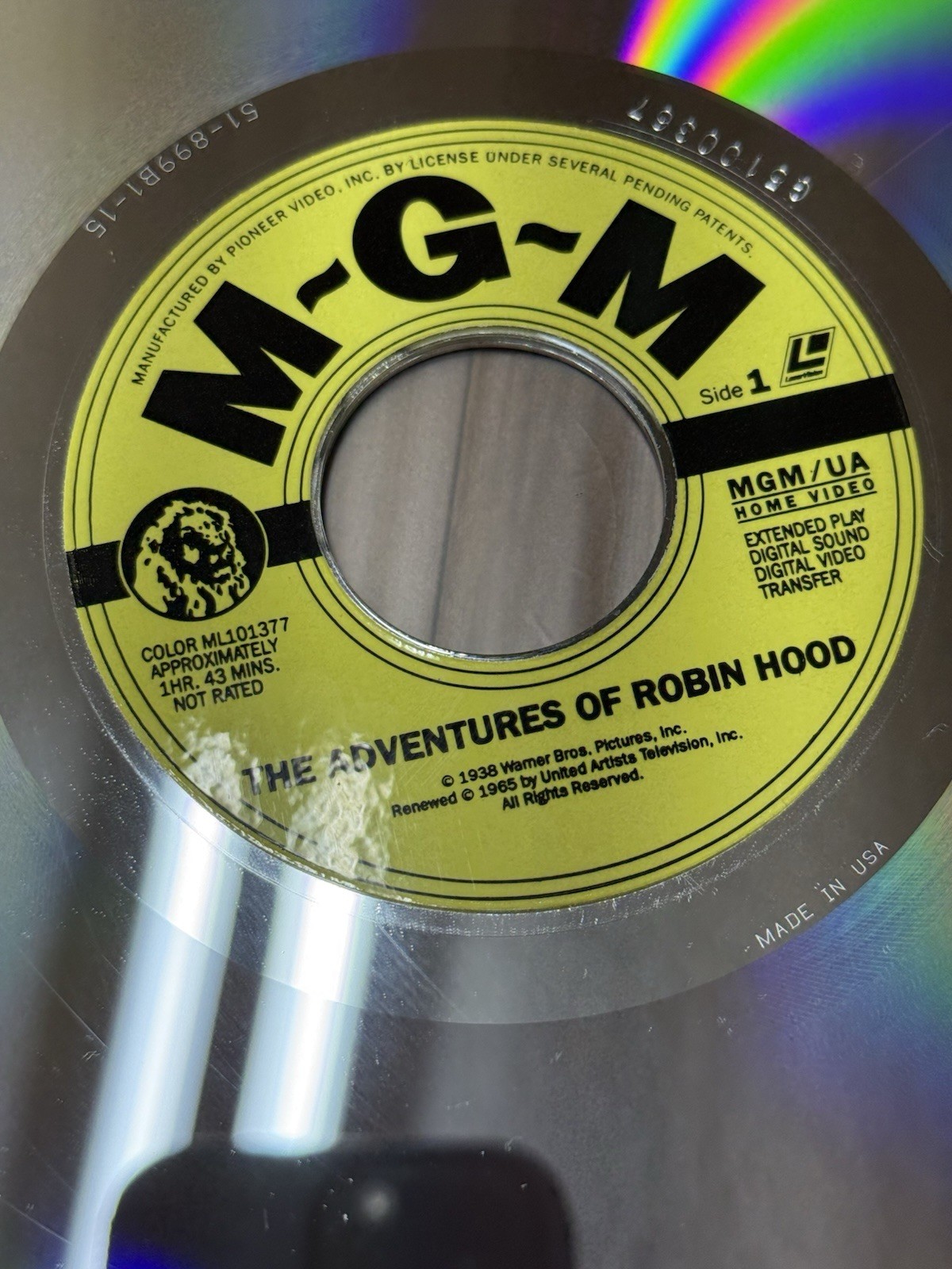 “The Adventures of Robin Hood” Extended Play Laserdisc LD – Errol Flynn 1938 WB