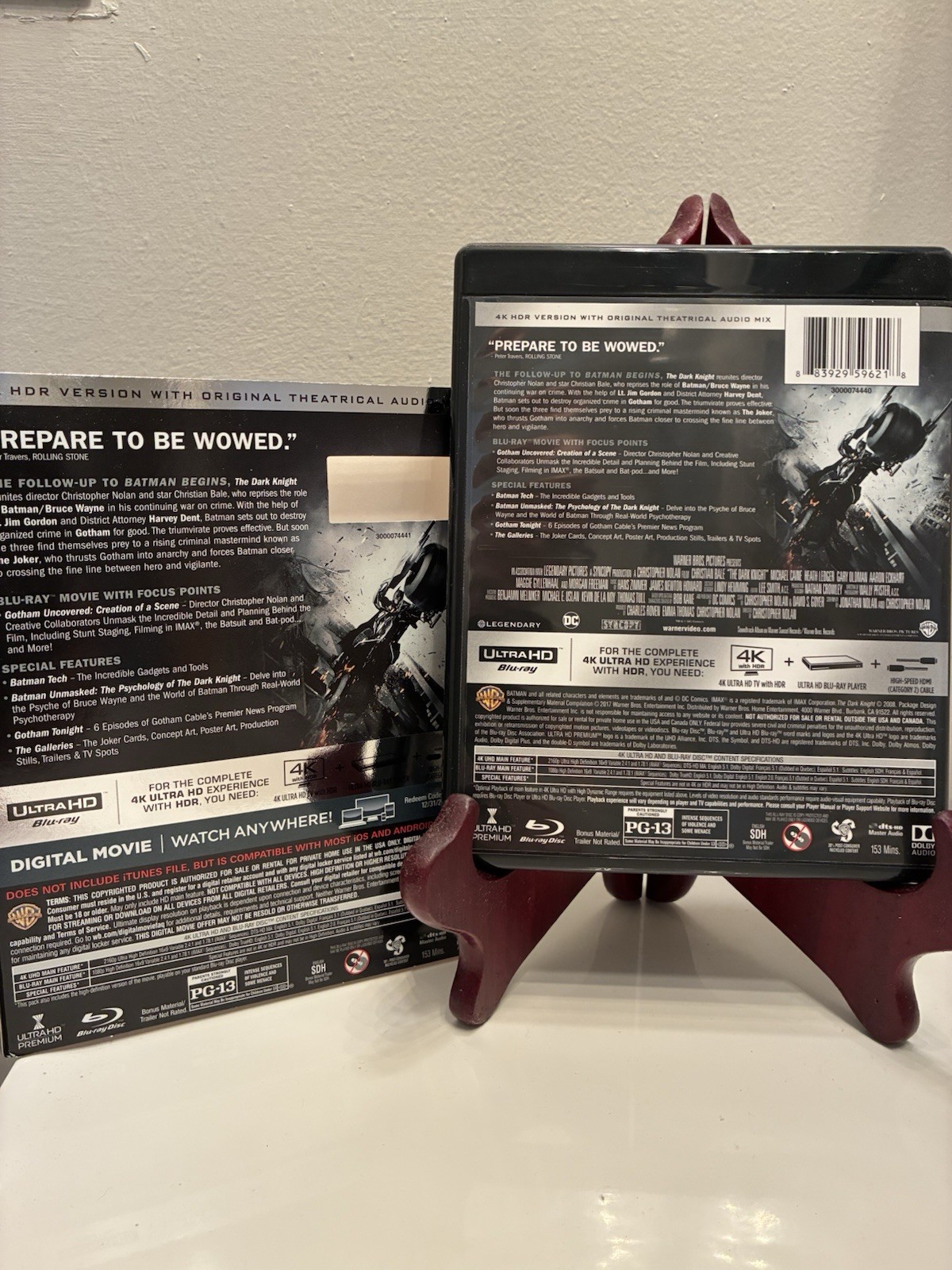 The Dark Knight 4K UHD Blu-ray PG-13 HDR Batman Nolan