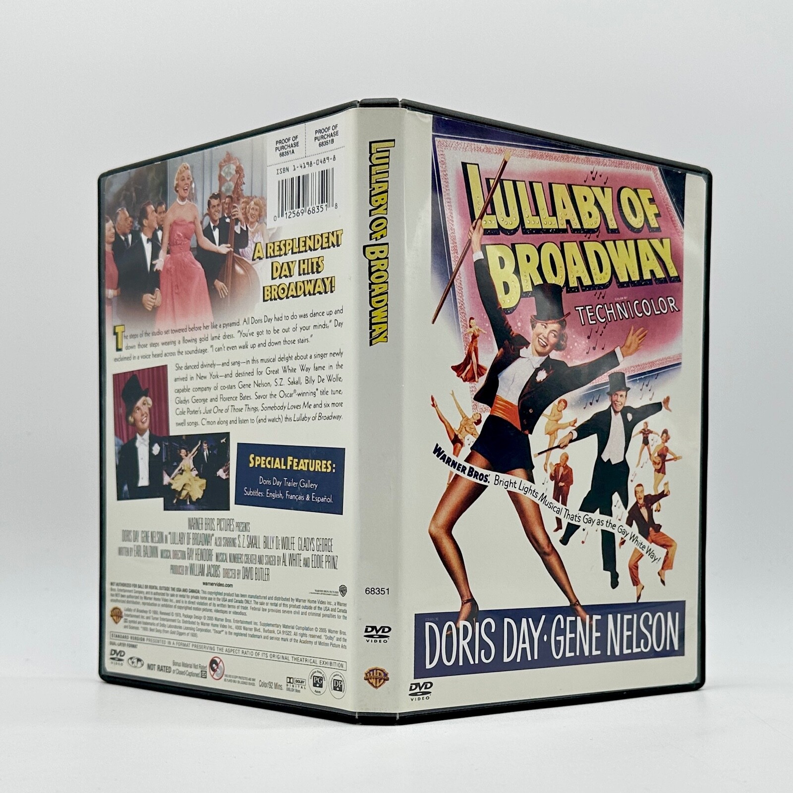 Lullaby Of Broadway DVD 1950 Musical Doris Day Gene Nelson Cole Porter Fast Ship
