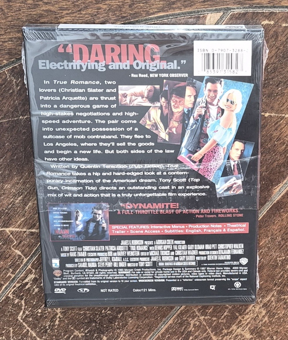 True Romance (DVD, 1997, Full & Widescreen) Christian Slater/Patricia Arquette!