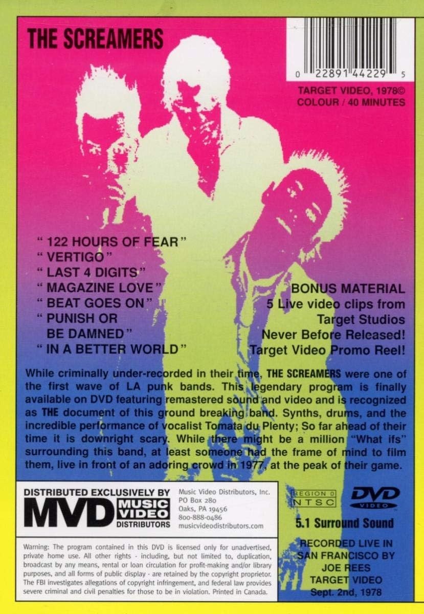 Screamers: Live In San Francisco (DVD) SCREAMERS