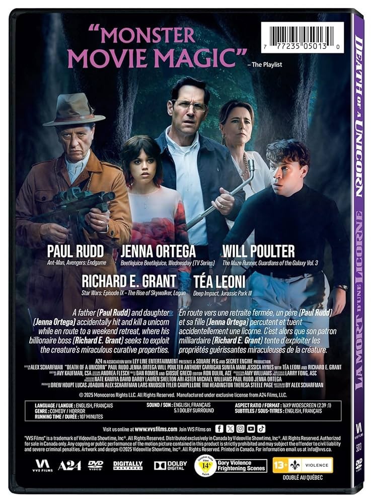 Death of a Unicorn (DVD) Nick Wittman Anthony Carrigan Jenna Ortega-New