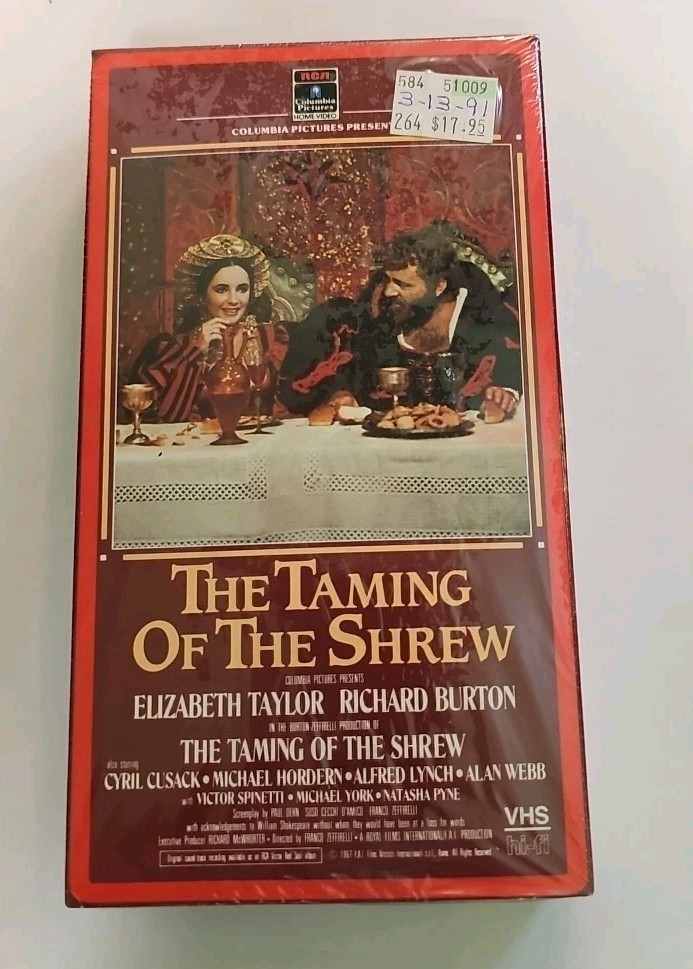The Taming Of The Shrew VHS SEALED Watermark RCA Elizabeth Taylor Richard Burton